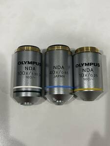 ★OLYMPUS NDA 100×1.30 40×0.65 10×/0.25対物レンズ 3点セット★現状品★