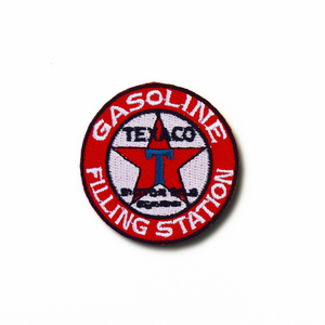 ミニワッペン TEXACO テキサコ ラウンド (4.6x4.6cm) [MW185] 手芸 パッチワーク アメ雑 アメリカン雑貨 レーシングモーター