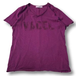 《良品◎》VADEL バデル★ブランドロゴ*半袖Tシャツ*カットソー*バイオレット*サイズ46(MS3548)◆S60