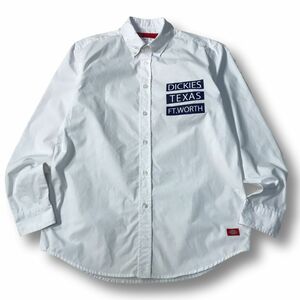 《良品◎》Dickies ディッキーズ★デザイン*ボタンダウンシャツ*ホワイト*サイズM(MA6893)◆S60