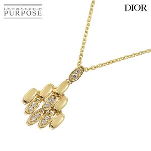 クリスチャン ディオール Christian Dior ダイヤ ネックレス 40cm K18 YG イエローゴールド 750 Diamond Necklace 90243996