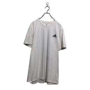 adidas 半袖 ロゴ Tシャツ アディダス L ホワイト バックプリント クルーネック 古着卸 アメリカ仕入 a604-7105