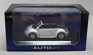 AUTOart オートアート 1/64 VOLKSWAGEN NEW BEETLE CABRIOLET 2002(REFREX SILVER METALLIC)