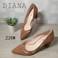 【極美品】DIANA ポインテッドトゥ パンプス スタッズ カットワーク レース