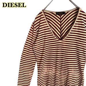 【AY1767】 DIESEL ディーゼル　長袖Tシャツ　ロンT Vネック　レディース　Sサイズ