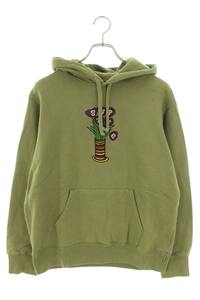 シュプリーム パーカー 18AW Flowers Hooded Sweatshirt サイズ:S フラワー刺繍プルオーバーパーカー 中古 OM10