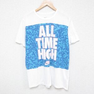 XL/古着 ナイキ NIKE 半袖 ブランド Tシャツ メンズ ALL TIME HIGH クルーネック 白 ホワイト 24jun17 中古