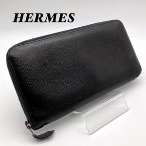 エルメス HERMES 長財布 アザップロング オールレザー ブラック