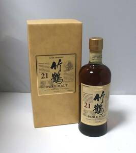  ニッカウヰスキー 竹鶴 21年 ピュアモルトウイスキー未開栓 NIKKA WHISKY 43% 700ml 箱付き　送料無料