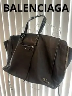 ✨美品✨BALENCIAGA✨バレンシアガ✨黒レザートートバッグ　ミラー付き