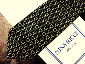 ★良品★3R05273【NINA RICCI】ニナリッチ「金具 紐 柄」ネクタイ