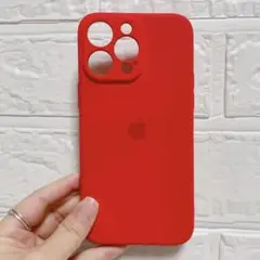 iPhone14 Pro Max Appleマーク マットレッド ラバーケース