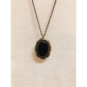 超希少!!VTG NAVAJO 1970’s ONYX STERLING SILVER CHARM PENDANT SIGNED L.M. NEZ USAナバホビンテージオニキスシルバーペンダント 