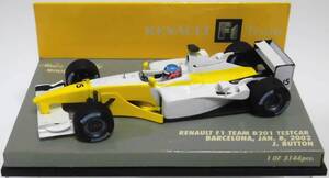 1/43 ルノー F1チーム 箱 B201 #15 ジェンソン バトン 2002 白 / 黄 テストカー バルセロナ 1/8 絶版品 送料込