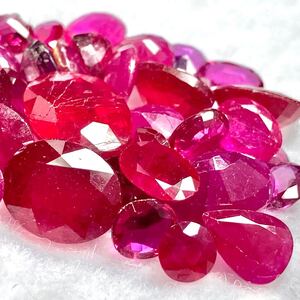 1円〜!!［天然ルビーおまとめ40ct］j 約8g ルース 裸石 宝石 ジュエリー jewelry ruby corundum コランダム 紅玉 w3マ42