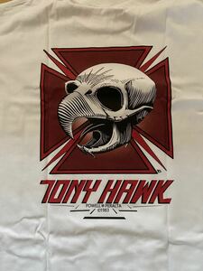 TONY HAWK Tシャツ　サイズL 半袖Tシャツ ホワイト　Santacruz　SKATE　POWELL　PERALTA