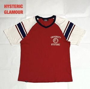 【人気】HYSTERIC GLAMOUR　ヒステリックグラマー　VネックTシャツ　ラグランスリーブ　ヒスガール　定価14,080円　02191CT11