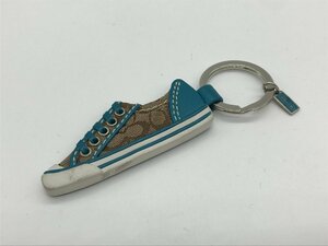 ■【YS-1】コーチ COACH キーリング ■ スニーカーモチーフ 青系×茶系 全長10,5cm 【同梱可能商品】K■