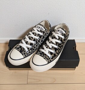 23 良品 CONVERSE ALL STAR LEOPARDFUR OX コンバース オールスター レオパード ファー オックス ブラウン茶 1SD082