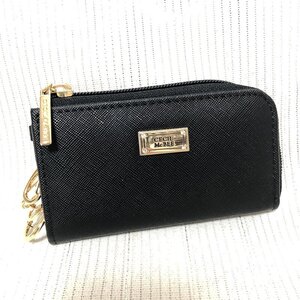 美品 CECIL MACBEE セシルマクビー キーケース キーホルダー キーチェーン ラインストーン 小銭入れ ブラック×ピンク IW406BA02CCL//