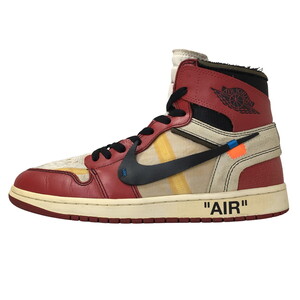 ナイキ OFF-WHITE NIKE THE 10 AIR JORDAN 1 CHICAGO AJ1 エアジョーダン オフホワイト シカゴ AA3834-101 黒タグ 27.5cm 28cm