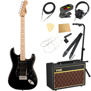 エレキギター 入門セット スクワイヤー ストラト Sonic Stratocaster HSS MN BLK VOXアンプ付き 11点セット Squier ギター 初心者セット