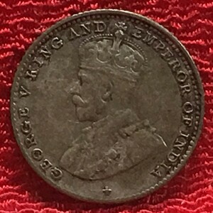 【Eco本舗】1918 英国 5セント-ジョージV King George V 5 cents Silver シルバー コイン 古銭 アンティーク 銀貨 [w-06]