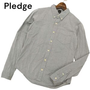 Pledge プレッジ 通年 コットン★ 長袖 ボタンダウン シャツ Sz.46　メンズ 日本製　C4T05707_6#C