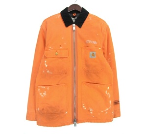 ヘロンプレストン HERON PRESTON × カーハート Carhartt 【 HMEA019F187160561996 】 ペイント加工 デニム ジャケット　w21268