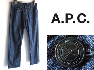 希少 イーストバイウエスト期 A.P.C. アーペーセー へリンボーン織 ライト ストレッチデニムパンツ 29 インディゴ 00sビンテージ オールド