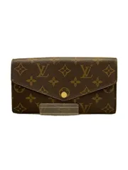 LOUIS VUITTON 2)ポルト・フォイユ・サラ_モノグラム・キャンバス_BRW_ブラウン PVC ブラウン レディース