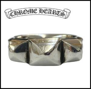 ★SIZE 23号★ 正規品 CHROME HEARTS クロムハーツ CH シルバー 925 WAXED PUNK RING ワックスド パンク ピラミッド スタッズ リング 指輪