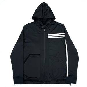 2019年 ワイスリー Y-3 変則3本ライン入りデザイン ZIP UP パーカー 黒 sizeL (ビンテージ アディダス 90s プールオム Y