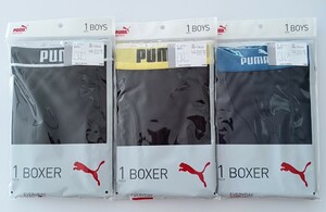 送料無料★PUMA ボクサーパンツ 170cm 3枚セット 前開き プーマ 黒2 紺1 ブラックネイビー パンツ ボクサーブリーフ DRY生地 通気性