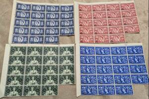 ⑤レア☆エリザベス女王戴冠式☆英国東アラビア 加刷 1953年　未使用　外国切手76枚　おまとめ　