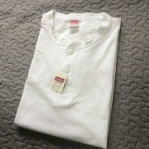 未使用品　Healthknit × PAWN NOMADS 別注ヘンリーネックTシャツ　白 サイズL 