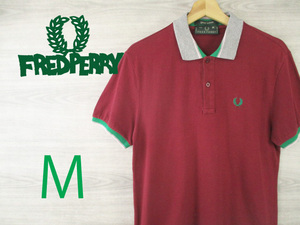 FREDPERRY フレッドペリー イタリア製＜刺繍ロゴ 半袖 ポロシャツ＞M1491ｍ