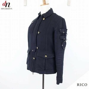 RICO リコ ライナー付き コットン ミリタリー ジャケット ブルゾン BLACK S