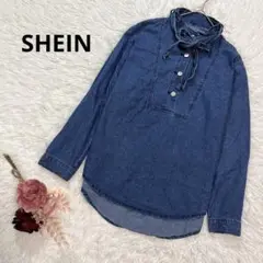 SHEIN シーイン ボウタイ　デニム　トップス　長袖　S レディース