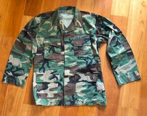 (MF8)　米軍実物 フィールドジャケット M/LONGサイズ ウッドランド カモ　リップストップ　HOT WEATHER　実使用品？