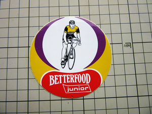 3296 【即決・定額・同梱包可能】★BETTERFOOD ベルギー ◆自転車　サイクリング　ロードレース　バイク　☆ヴィンテージ ステッカー 