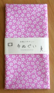 手ぬぐい 小桜 ピンク 手拭い 日本製 和晒加工 個別ビニール袋入り 岡生地 ハンカチ ふきん 洗顔 ボディタオル お膳掛