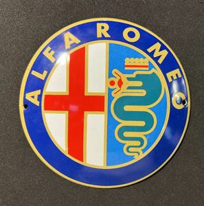 ★ Alfa Romeo アルファロメオ ホーロー製メタルエンブレム /ガレージ装飾★