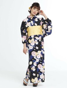 浴衣 単品 仕立て上がり 女性用 綿100％ jouer ete couleur modern 古典柄 花柄 新品（株）安田屋 NO28120