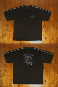 ☆ヒルクロップ【HILL CROP】『CONJURE DRAGON』両面プリント ドライVネックＴシャツ 半袖Ｔシャツ LL 黒 ブラック