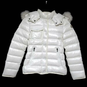 美品 MONCLER モンクレール キッズ NEW ARMOISE ニューアルモワーズ ブルーフォックスファー フーディー ダウンジャケット 12anni 152cm 白