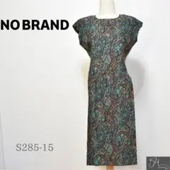 ★美品★ NO BRAND ワンピース ノースリーブ 総柄 膝丈 Sサイズ