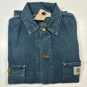 【40】Dead Stock 90s Carhartt Denim Coveralls Chore Coat 90年代 デッドストック カーハート カバーオール チョアコート USA製 T714