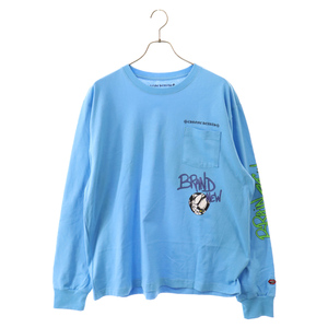 クロムハーツ×MATTY BOY BRAIN NEW L/S TEE マッティボーイ ブレインニュー 長袖Tシャツ ロングスリーブカットソー ロンT ブルー