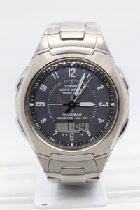 【CASIOウェブセプター】WVA-430TJ TITANIUM BACK 10BAR イルミネーター ワールドタイム タフソーラー電波 中古品時計 25.1.2